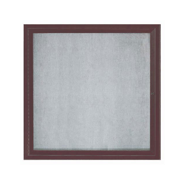 image of >Brown Aluminum, Vinyl Bulletin Board 36" x 36", 1-Door, Enclosed>ODCC3636RBA