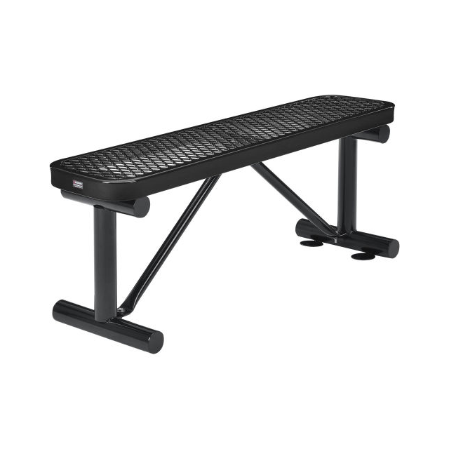 image of >Black Steel Flat Bench>695741BK