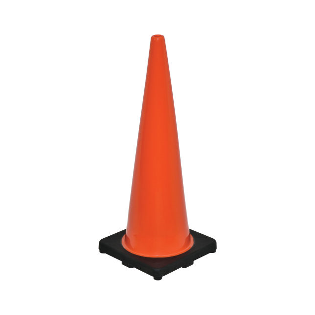 image of >Orange, Black Base Recycled PVC Non-Reflective Traffic Cone>RC900SP-A