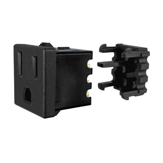 image of >Power Connector Receptacle, Female Sockets NEMA 5-15R Panel Mount, Snap-In>739W-X2/40