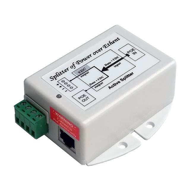 image of >48V Power Over Ethernet (POE) 1 Port Splitter 10/100/1000 Mbps Data Rate>POE-SPLT-4848G-P