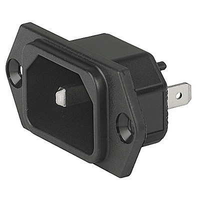 image of >Power Entry Connector Receptacle, Male Blades IEC 320-C18 Panel Mount, Flange>3-145-164