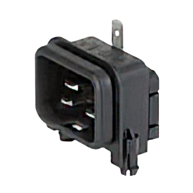 image of >Power Entry Connector Receptacle, Male Blades IEC 320-C20 Panel Mount, Snap-In; Through Hole, Right Angle>GSP4.0207.13