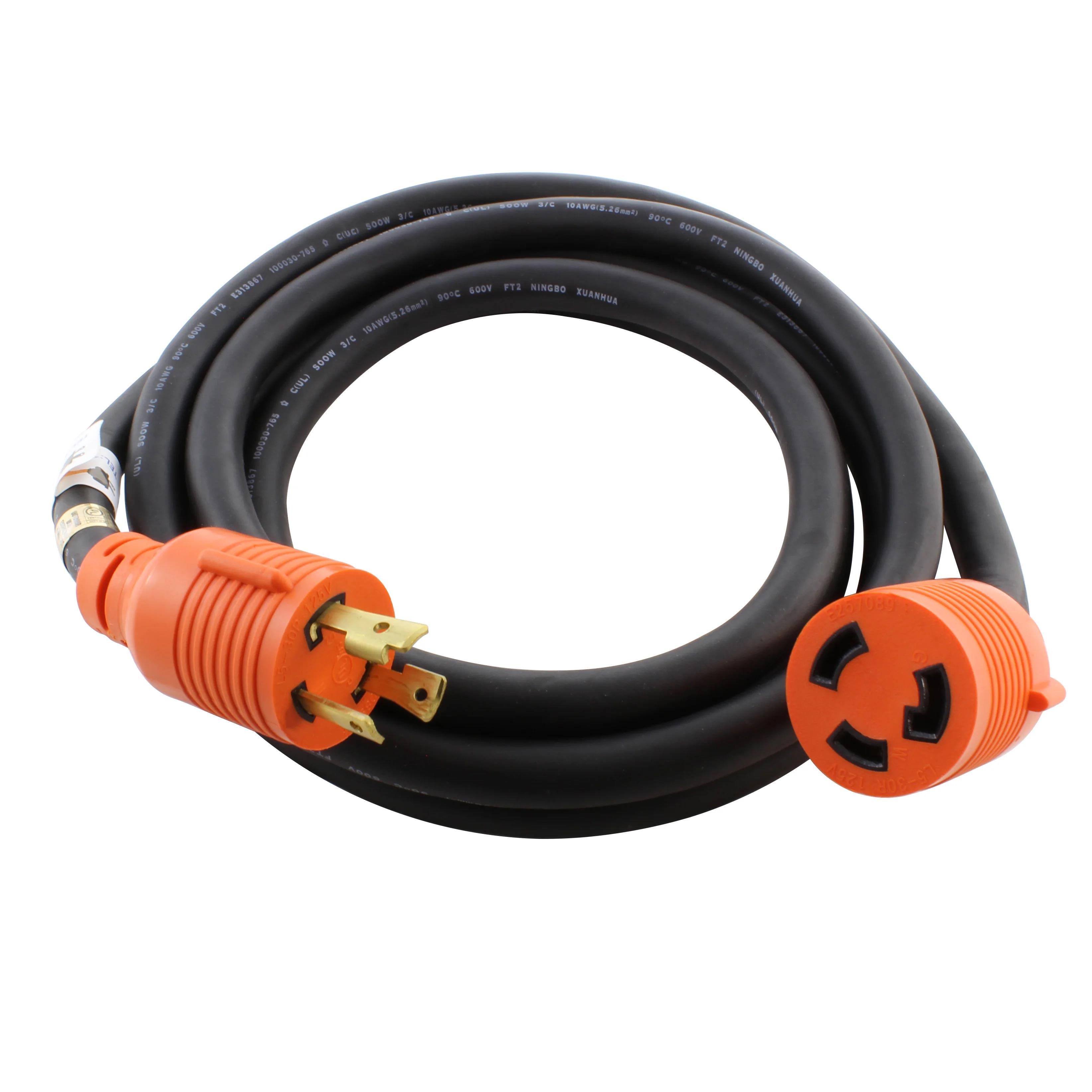 image of >10.00' (3.05m) Power Cord Black NEMA L5-30P To NEMA L5-30R SOOW>L530PR-010