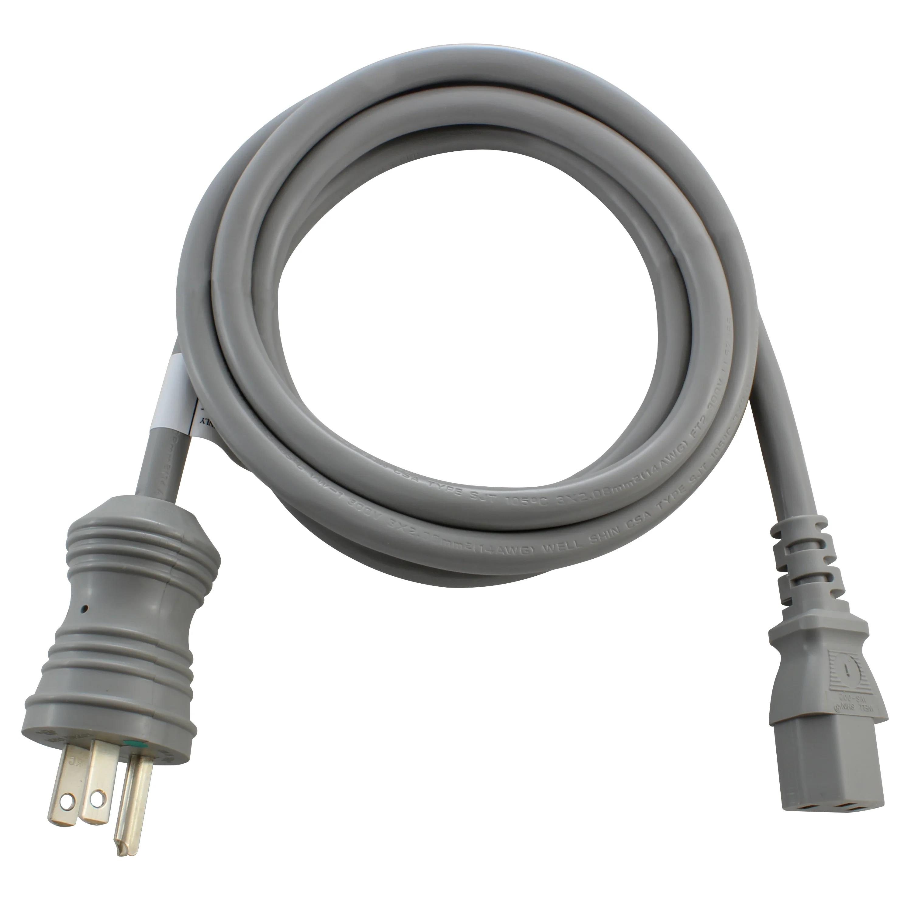 image of >6.00' (1.83m) Power Cord Gray NEMA 5-15P To IEC 320-C13 SJTW>MD15AC13-072