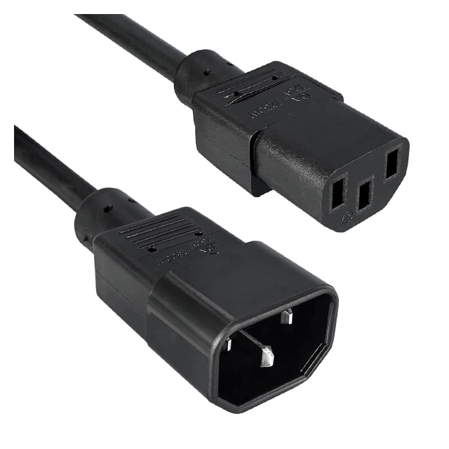 image of >3.25' (990.6mm) Power Cord Black IEC 320-C14 To IEC 320-C13 SVT>318002-01