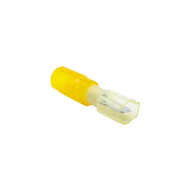 image of >0.250" (6.35mm) Quick Connect Male 10-12 AWG Crimp Connector Fully Insulated Heat Shrink>AI-70212