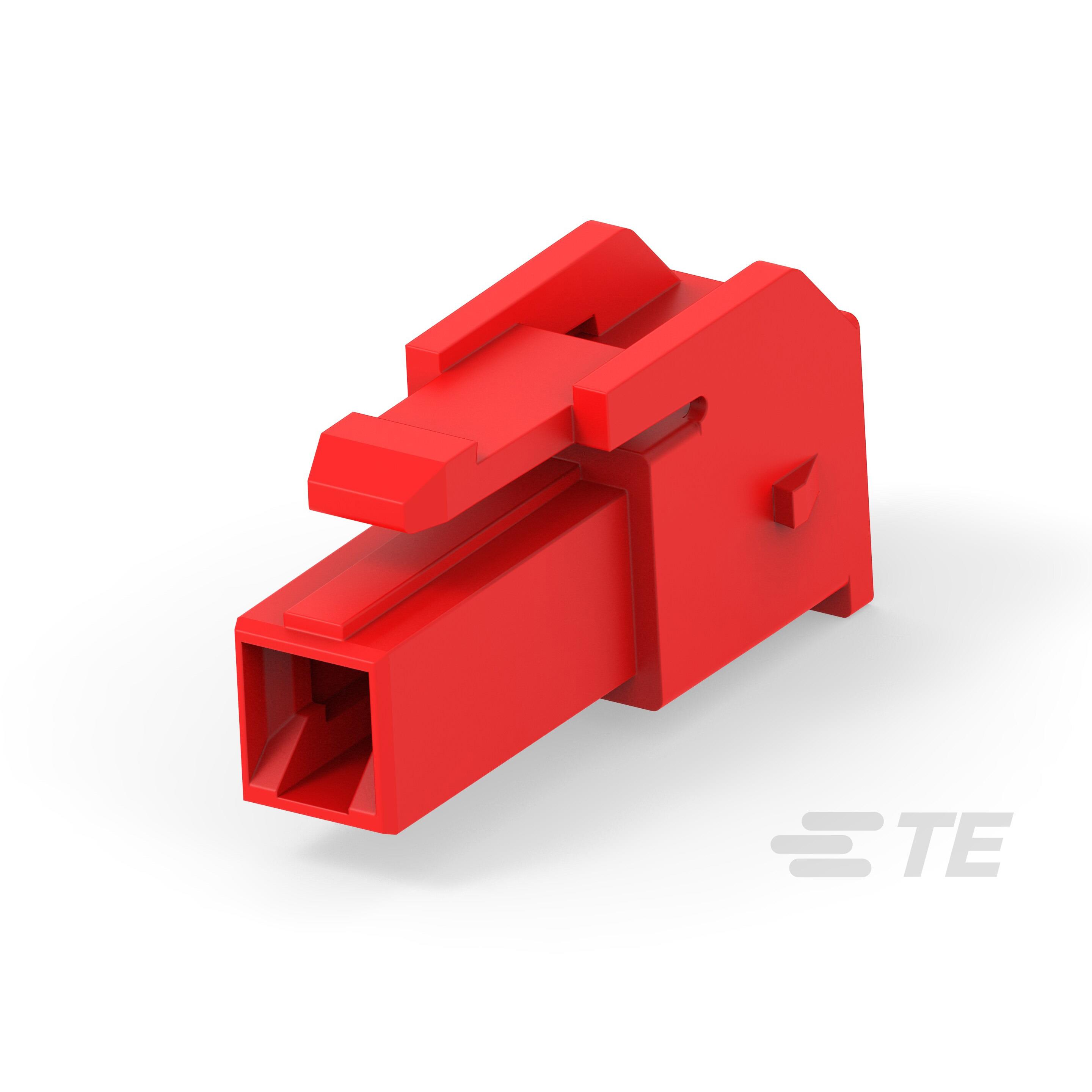 image of >1 Rectangular Connectors - Housings Plug Red>1-2408780-1