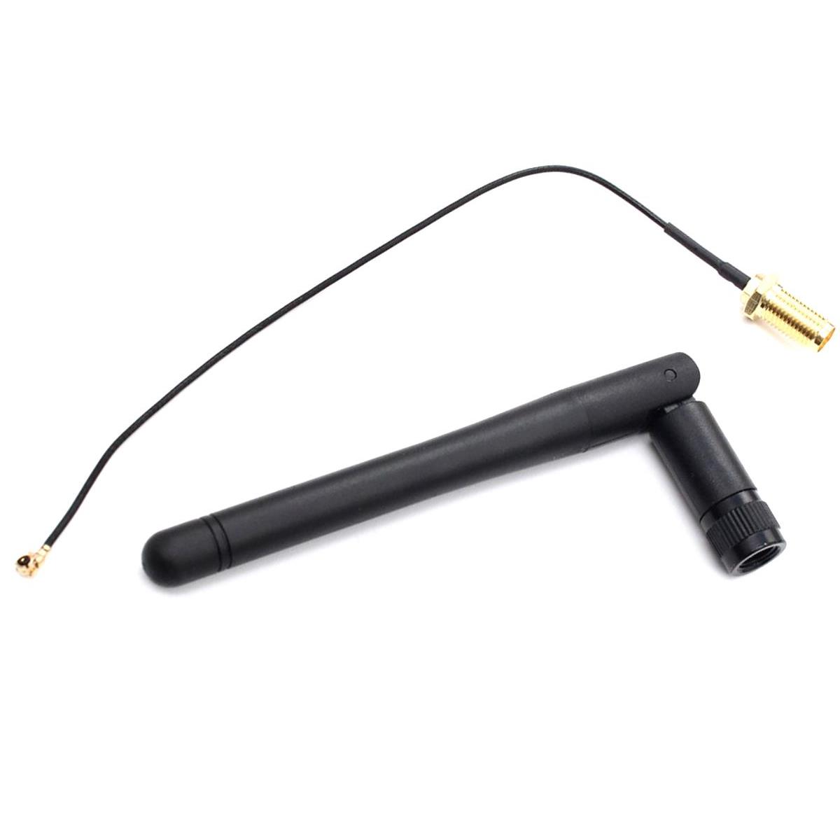 image of >2.4GHz General Purpose Whip, Right Angle RF Antenna 3dBi SMA Connector Mount>26546