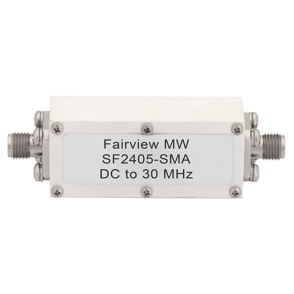 image of >15MHz Center Frequency Low Pass RF Filter (Radio Frequency) 30MHz Bandwidth 1dB Module, SMA Connectors>SF2405-SMA