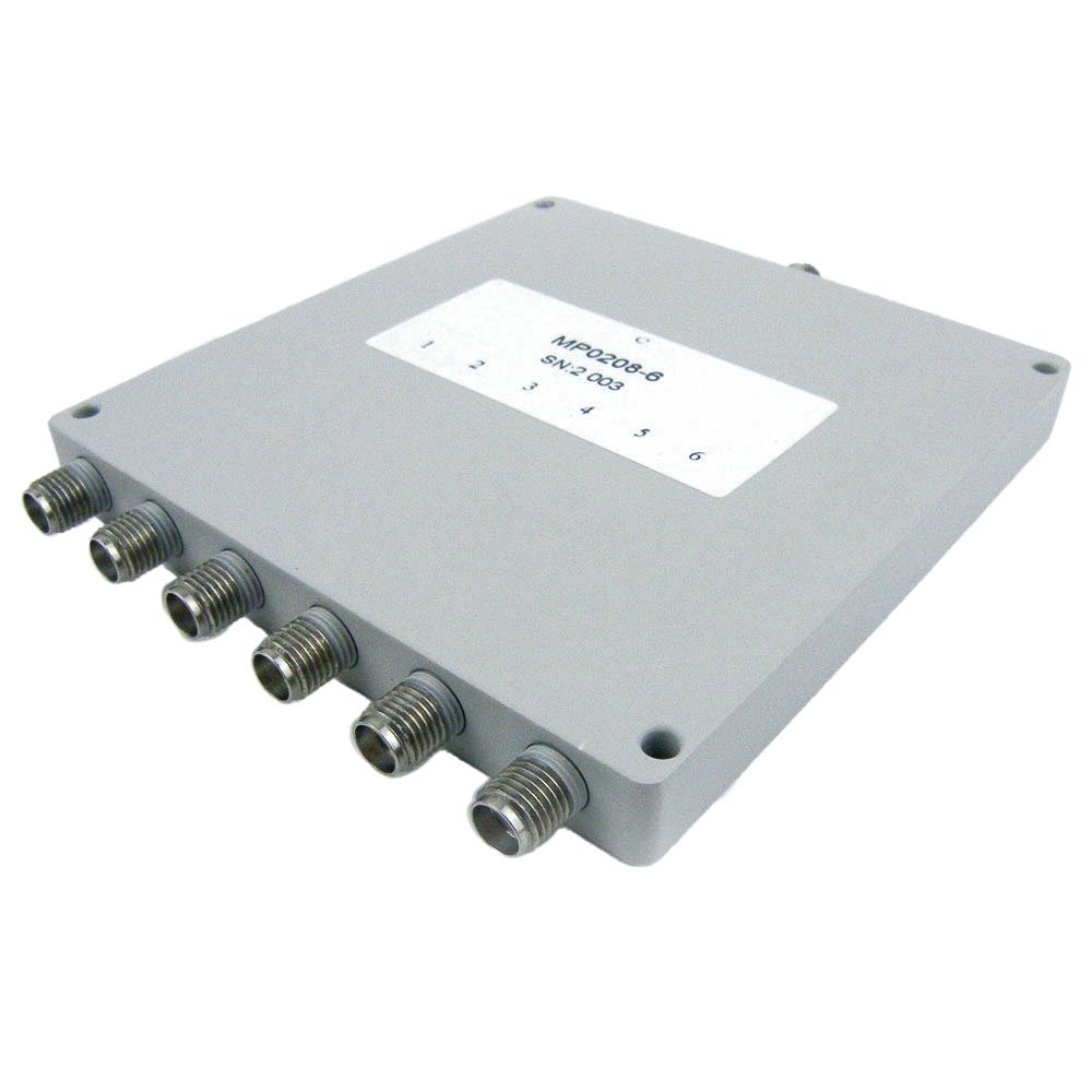 image of >RF Power Divider 2 GHz ~ 8 GHz Isolation (Min) 17dB, 8° Imbalance (Max), 1.4 VSWR (Max) Module, SMA Connectors>MP0208-6