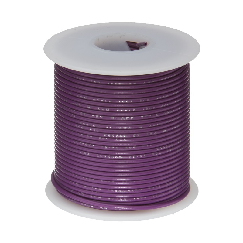 image of >16 AWG Hook-Up Wire 26/30 Violet 600V 25.00' (7.62m)>16UL3173STRVIO25