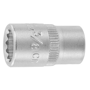 image of >Socket 12 Point Socket Chrome Finish, Shallow Socket 3/8" 0.98" (24.8mm)>630962 3/8