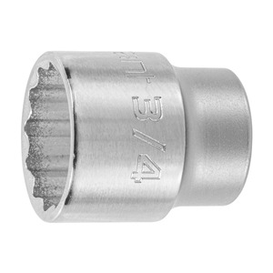 image of >Socket 12 Point Socket Chrome Finish, Shallow Socket 3/4" 1.14" (29mm)>637032 3/4