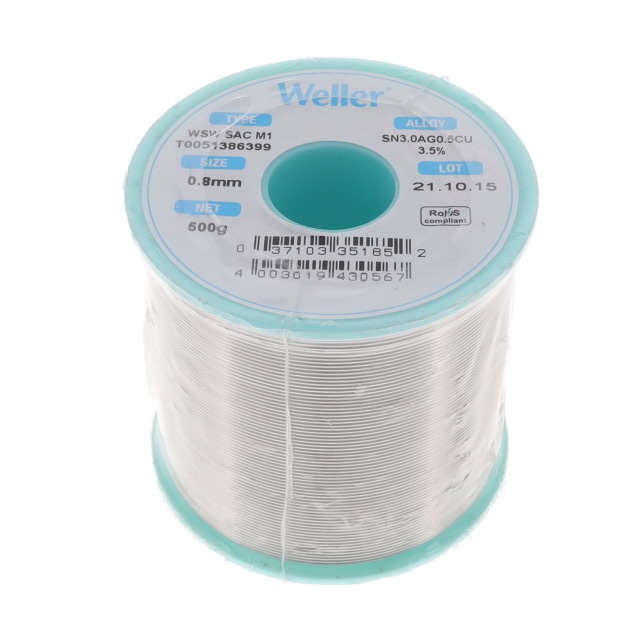 image of >Lead Free No-Clean Wire Solder Sn96.5Ag3Cu0.5 (96.5/3/0.5) Spool, 17.64 oz (500g)>T0051386399