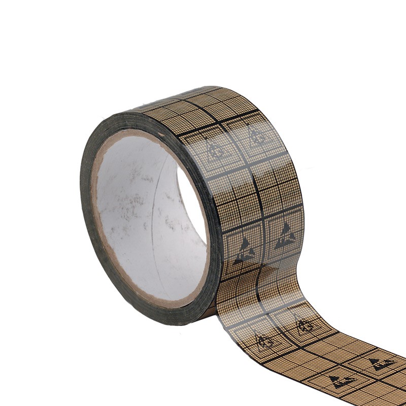 image of >Antistatic - ESD Symbols Tape Acrylic Adhesive Brown 0.47" (12.00mm) X 118' (36.0m) 39.3 yds>S5412