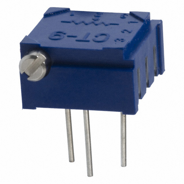 image of >25 kOhms 0.5W, 1/2W PC Pins Through Hole Trimmer Potentiometer Cermet 18.0 Turn Side Adjustment>CT-94EP253