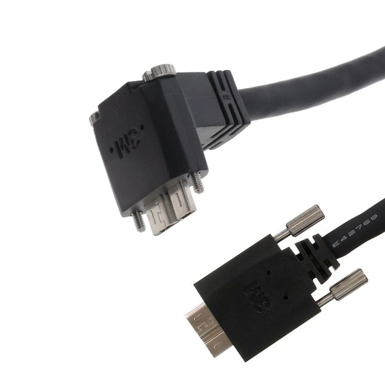 image of >USB 5Gbps (USB 3.0, USB 3.x Gen 1, Superspeed) Cable A Male to Micro B Male, Right Angle 3.28' (1.00m) Unshielded>1U30A-MB2D-SA2-100-CE