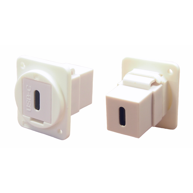 image of >Adapter Connector USB-C (USB TYPE-C), Receptacle To USB-C (USB TYPE-C), Receptacle Panel Mount, Flange>CP30201XW