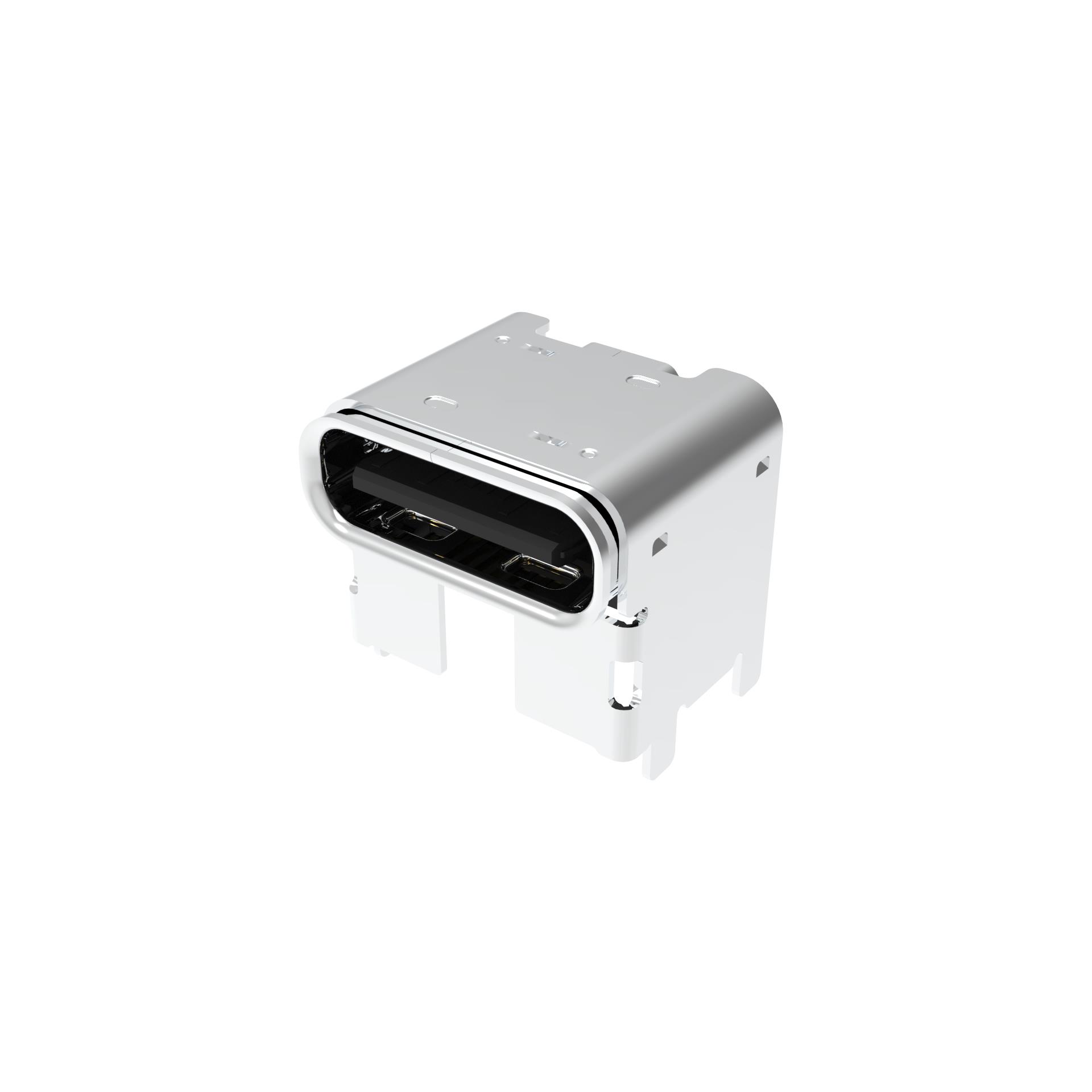 image of >USB-C (USB TYPE-C) USB 2.0 Receptacle Connector 24 (16+8 Dummy) Position Through Hole, Right Angle>GSB1C4K11DSHR