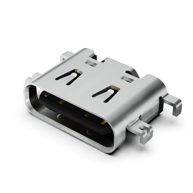 image of >USB-C (USB TYPE-C) USB 2.0 Receptacle Connector 24 (16+8 Dummy) Position Board Edge, Cutout; Surface Mount; Through Hole, Right Angle>USB4510-03-1-A